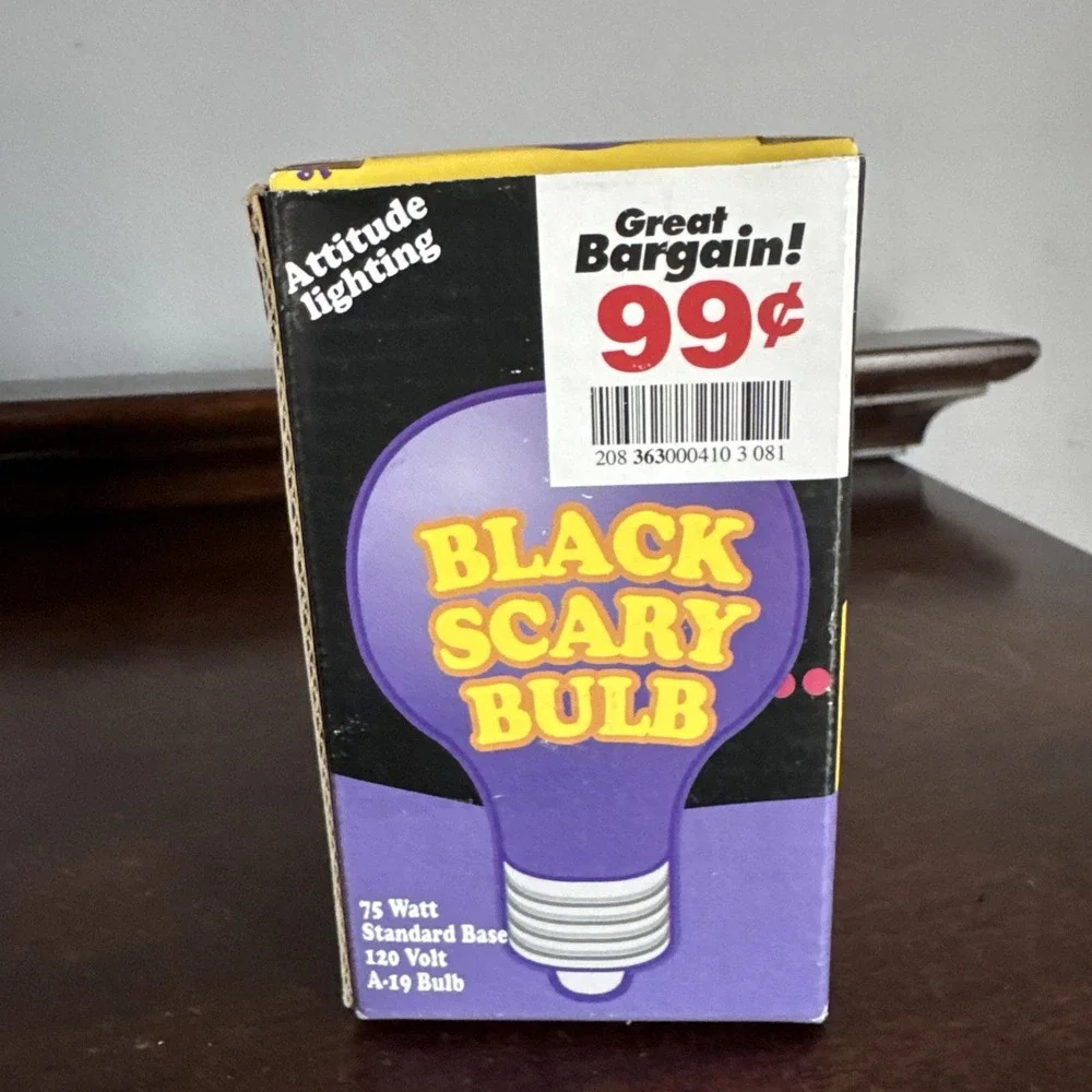 3 Pc.  Scary Black Bulbs - 75W Specialty Bulb Halloween Tested Works!